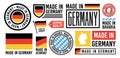 Large set of Made in Germany labels, signs.