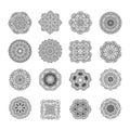 Large set of mandalas Royalty Free Stock Photo