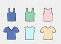 A large set of men`s T-shirts of different styles