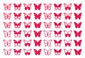 Large set of nice red butterflies