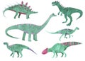 A large set of several dinosaurs.