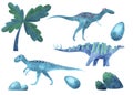 A large set of several dinosaurs.