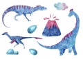 A large set of several dinosaurs.