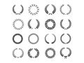 Large set of silhouettes laurel wreaths Royalty Free Stock Photo