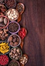 Large set of spices and seasonings Royalty Free Stock Photo