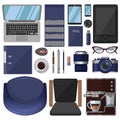 A large set of stationery and graphic design tools Royalty Free Stock Photo