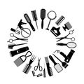 A large set of tools for the hairdresser or groomer