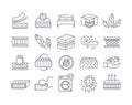 Large set of line drawn Mattress icons