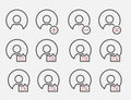 A large set of user icons with different markers. Royalty Free Stock Photo
