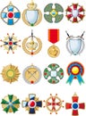 Set of various medals Royalty Free Stock Photo