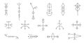 A large set of various magical symbols and signs. Esoteric elements, magic, sorcery. Hand drawn various magic objects