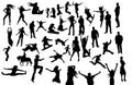 Large set of vector silhouettes Royalty Free Stock Photo