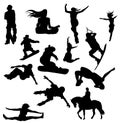 A large set of vector silhouettes - Sports Royalty Free Stock Photo