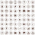 Large set of white elegant web icons Royalty Free Stock Photo