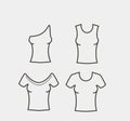 A large collection women`s T-shirts