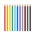 A large set of wooden colored pencils in different colors. School pencils for drawing. A set for creativity. Office