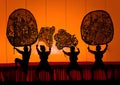Thai performance art - Large Shadow Play Royalty Free Stock Photo