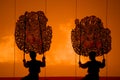 Thai performance art - Large Shadow Play Royalty Free Stock Photo