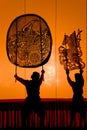 Thai performance art - Large Shadow Play Royalty Free Stock Photo