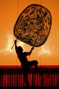 Thai performance art - Large Shadow Play Royalty Free Stock Photo