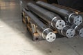 Large shafts after metalworking are in stock