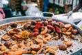 Large sheet of low country boil Royalty Free Stock Photo
