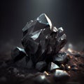 Large Shiny Diamond Rough Gem Stone with Black Dirty Coal Carbon Element Generative AI Royalty Free Stock Photo