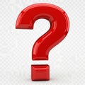 Red question mark symbol isolated on white background isolated on white background Royalty Free Stock Photo