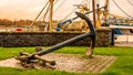 Large ship anchor displayed at Kirkcudbright harbour, Scotland