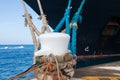 Large ship moored at a bollard Royalty Free Stock Photo