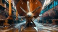 Large ship propeller in a dry dock at a shipyard Royalty Free Stock Photo