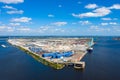 Large shipping port in Jacksonville Florida.