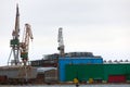 Large shipyard near the coast