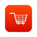 Large shopping trolley icon digital red