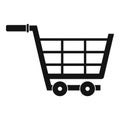 Large shopping trolley icon, simple style