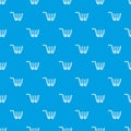 Large shopping trolley pattern seamless blue Royalty Free Stock Photo