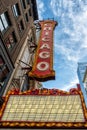 Large sign outside the historic Chicago Theatre Royalty Free Stock Photo