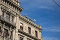 Large signage of Credit Suisse bank on building headquarters in Zurich city Switzerland on March 16 2023 Royalty Free Stock Photo