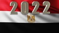 Large Silver Design 2022 on an Egyptian Flag