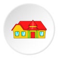 Large single storey house icon, cartoon style