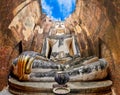 Sitting Budha in Wat Si Chum temple in Sukhothai, Thailand Royalty Free Stock Photo