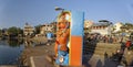 Large size statue of Hindu God Hanuman on the bank of river Godavari at Nashik