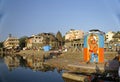 Large size statue of Hindu God Hanuman on the bank of river Godavari at Nashik