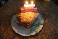 Large slice of German chocolate cake