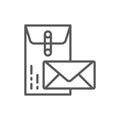 Large and small envelopes, post, business letters line icon.