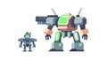 Large and Small Mech Robots, Robotics Future Technology Icon, vector design Generative AI Royalty Free Stock Photo