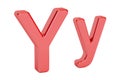 Large and small red letter Y, 3D rendering Royalty Free Stock Photo