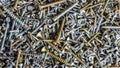 Large and small screws background, rotation