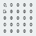 Large smart watch vector icons
