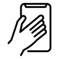 Large smartphone icon, outline style